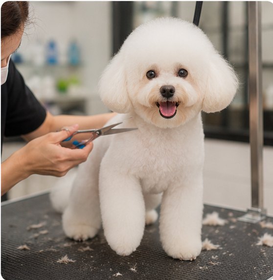Bichon frisé depois da tosa estética